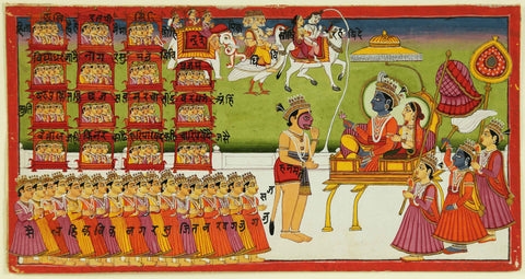 Indian Miniature Art - Rajasthani Painting - Ramayana - Life Size Posters by Angele Hammonds