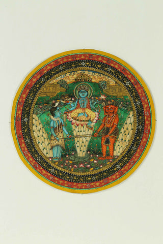 Indian Miniature Art - Mahavishnu And Lord Shiva - Life Size Posters by Angele Hammonds