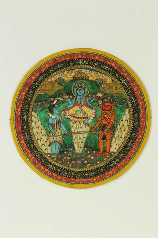Indian Miniature Art - Mahavishnu And Lord Shiva - Framed Prints