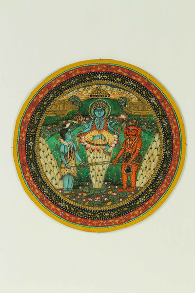 Indian Miniature Art - Mahavishnu And Lord Shiva - Canvas Prints