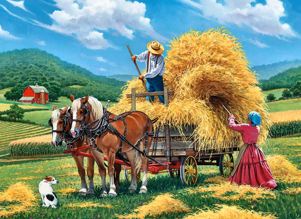 Artwork of a Hay Farm - Art Prints