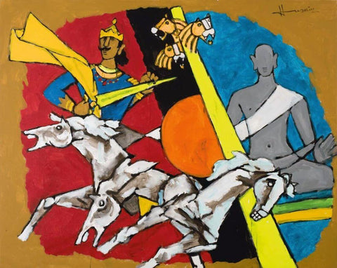 Ashoka - Maqbool Fida Husain – Painting by M F Husain