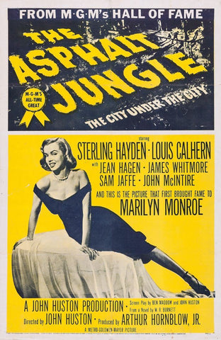 Asphalt Jungle - Marilyn Monroe - Hollywood English Movie Art Poster - Large Art Prints by Movie Posters