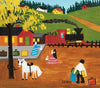 At The Train Station - Maud Lewis - Canadian Folk Artist Painting - Art Prints