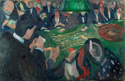 At the Roulette Table In Monte Carlo (Ved ruletten i Monte Carlo)- Edvard Munk - Framed Prints