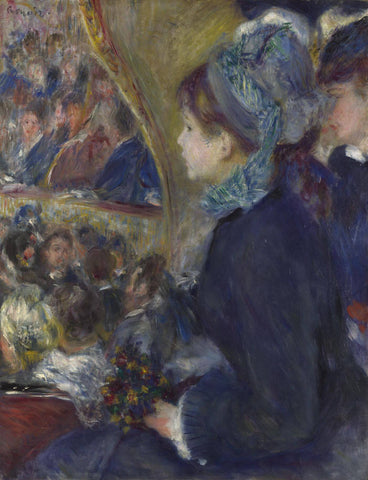 At the Theatre (La Premiere Sortie) - Pierre Auguste Renoir - Life Size Posters by Pierre-Auguste Renoir