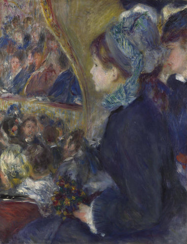At the Theatre (La Premiere Sortie) - Pierre Auguste Renoir - Framed Prints by Pierre-Auguste Renoir