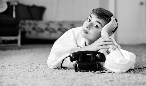 Audrey Hepburn - Telephone Photoshoot - Tallenge Hollywood Poster Collection - Canvas Prints