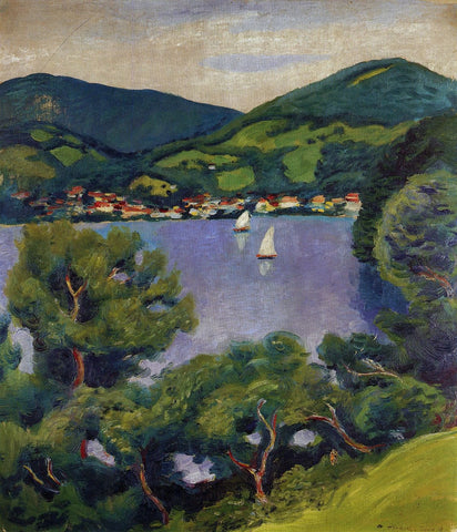 Ansicht Vom Tegernsee - Large Art Prints by August Macke