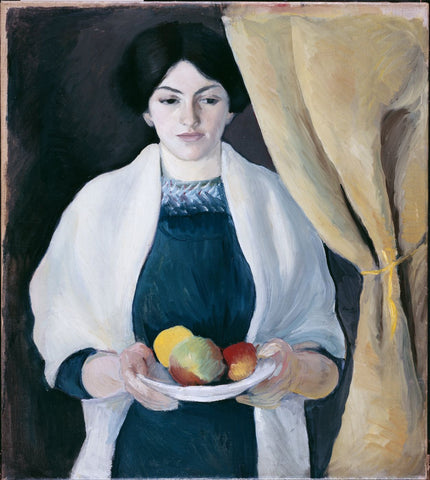 Portrait with Apples - Large Art Prints by August Macke