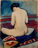 Sitting Nude With Pillow - Canvas Prints