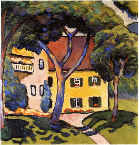 Staudachers House At The Tegernsee - Posters by August Macke