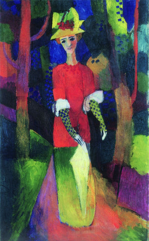 Woman In Park - Canvas Prints by August Macke