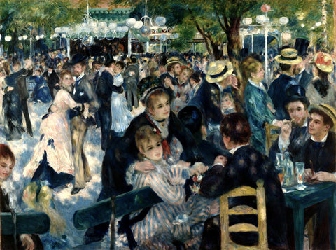 Dance At Le Moulin De La Galette - Large Art Prints by Pierre-Auguste Renoir