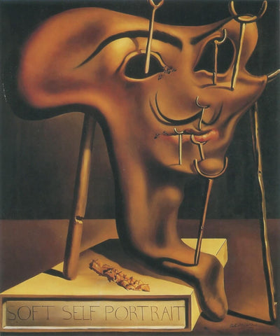 Autorretrato blando con loncha de bacon asado - Dalí, 1941 - Soft Self-Portrait with Fried Bacon - Framed Prints