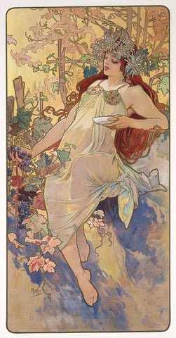 Autumn - Four Seasons - Alphonse Mucha - Art Nouveau Print by Alphonse Mucha