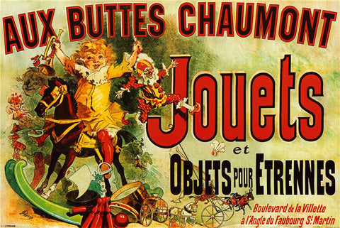 Aux Buttes Chaumont Jouets - Large Art Prints by Jules Cheret