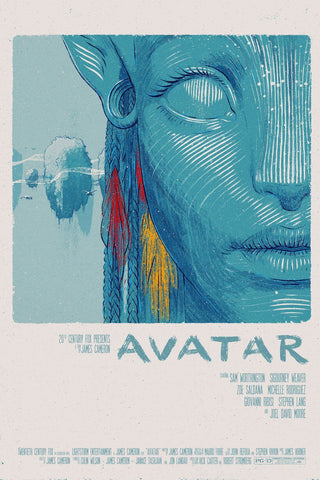 Avatar James Cameron - Sam Worthington - Greatest Hollywood Movie Art Poster - Life Size Posters by Lan