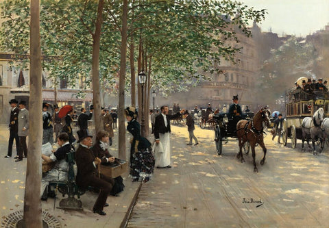 Avenue Parisienne (Avenue Parisienne) - Jean Béraud Painting - Framed Prints by Jean Béraud