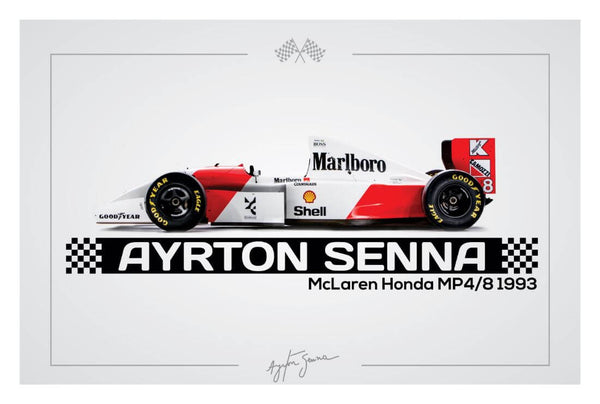 Ayrton Senna - Formula 1 Racing - Honda 1993 - Motosport Poster - Canvas Prints