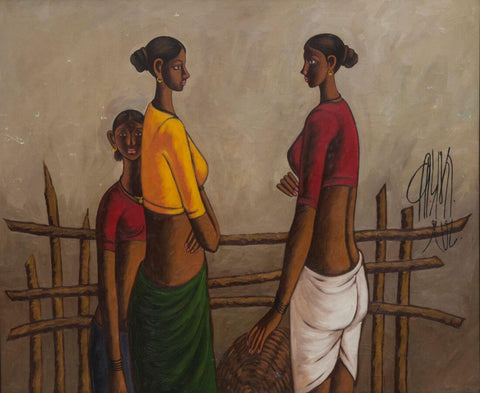 A Talk - Framed Prints by B. Prabha