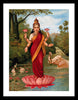 Set of 3 Ganesh Lakshmi Saraswati - Raja Ravi Varma  - Framed Digital Art Print - Small (12 x 15) inches each-international-shipping