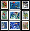 Set of 10 Best of Marc Chagall Paintings - Framed Poster Paper (12 x 17 inches) each