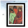 Set of 10 Best of Amrita Sher-Gil Paintings - Framed Poster Paper (12 x 17 inches) each