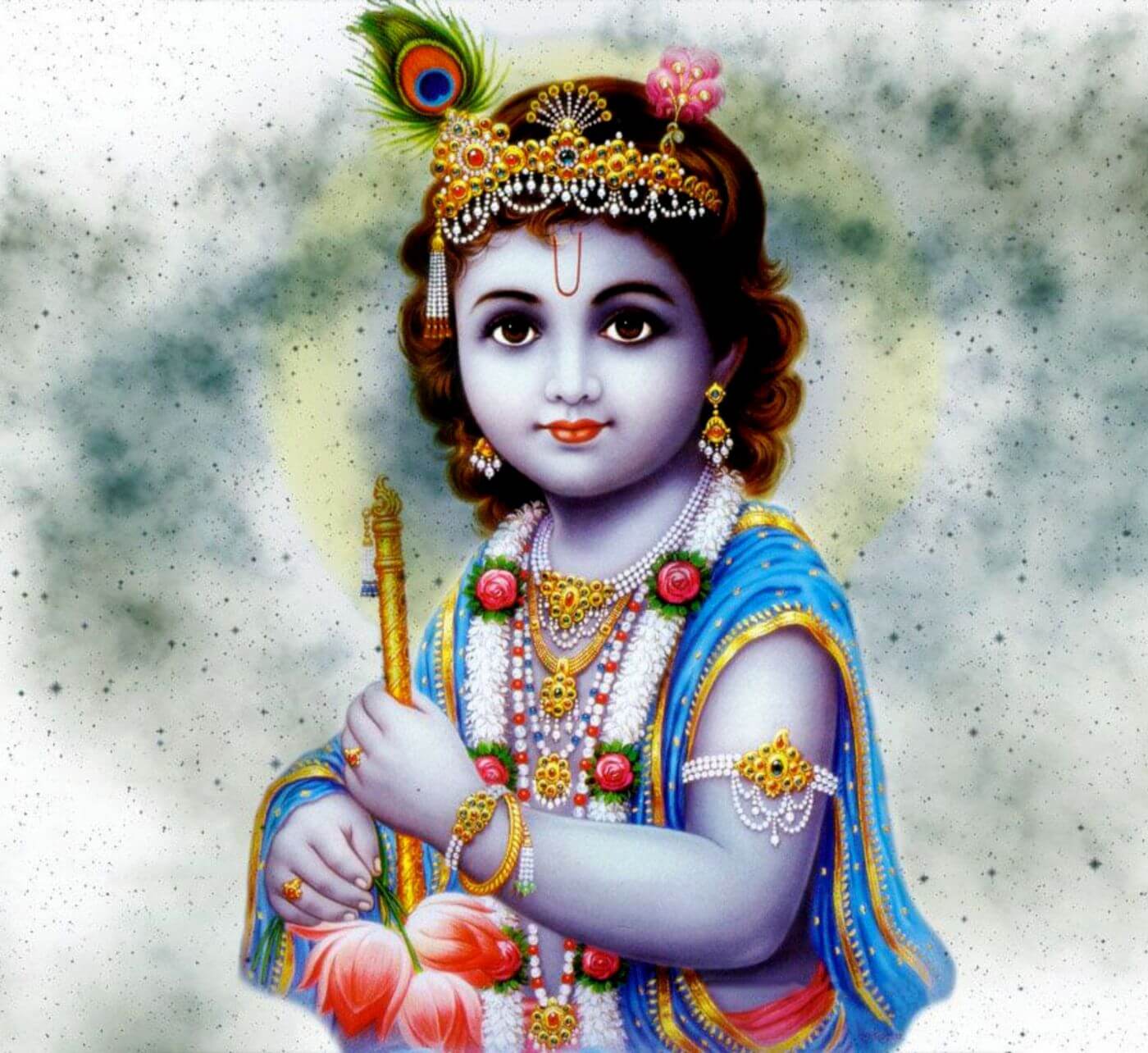 Indian Art - Krishna Painting - the Divine Smile of Balkrishna ...