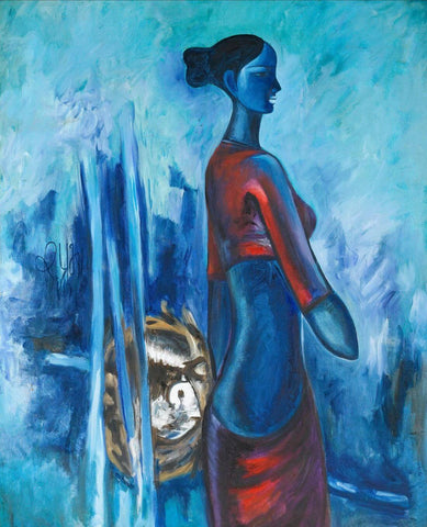 Fisherwoman by B. Prabha