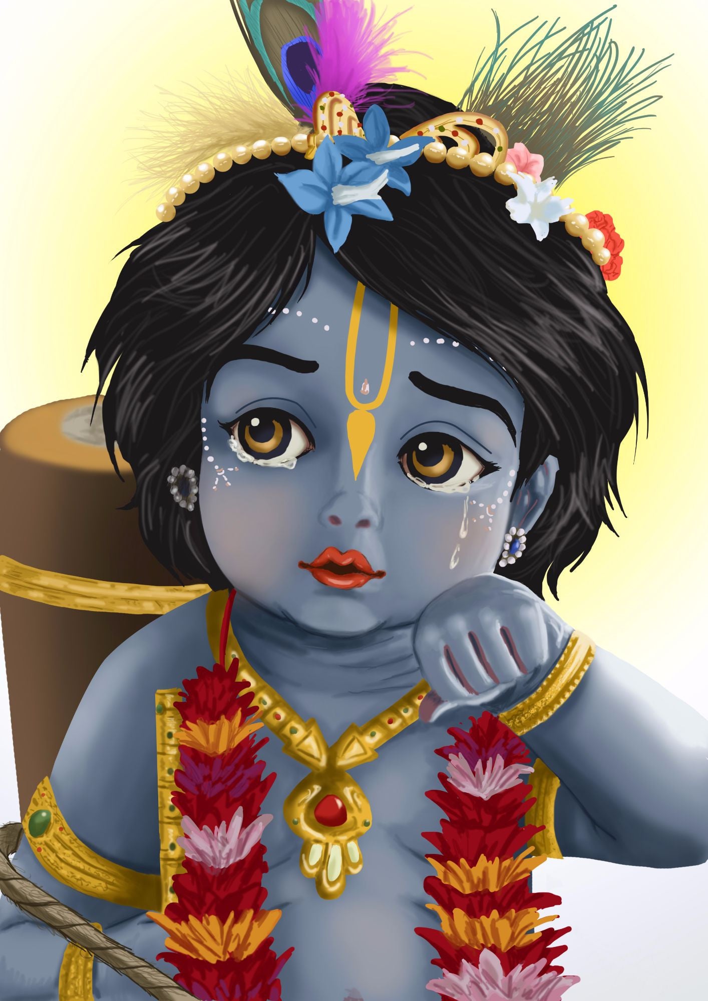 Baby krishna paintings and sketches