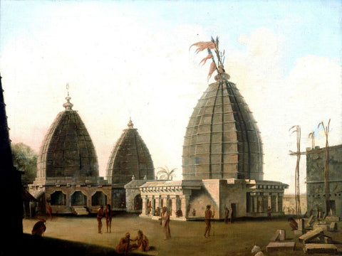 Baidyanath Temples at Deorgag (Santal Parganas Bihar) - William Hodges - Vintage Orientalist Painting of India - Art Prints by William Hodges