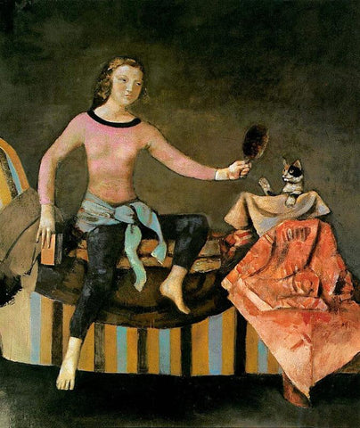 The Cat In The Mirror by Balthus