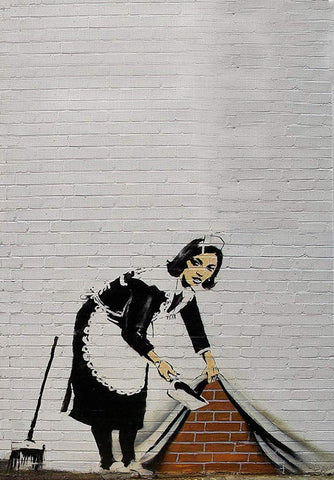 Sweep It Under The Carpet Maid – Banksy – Pop Art Painting by Banksy