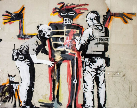 Tribute To Basquiat - Metropolitan Police – Banksy – Pop Art Painting - Framed Prints