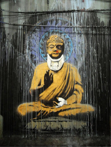 Injured Buddha - Banksy - Framed Prints