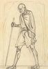 Bapu (Mahatma Gandhi) Pencil Sketch - Nandalal Bose - Bengal School Indian Painting - Life Size Posters