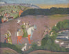 Baz Bahadur And Rani Roopmati Hawking - Mir Kalan Khan - Mughal Miniature Art Indian Painting - Art Prints