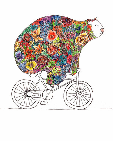 Bear Biking - Art Prints