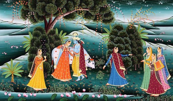 Beautiful Krishna Adorns His Beloved Radha - Posters