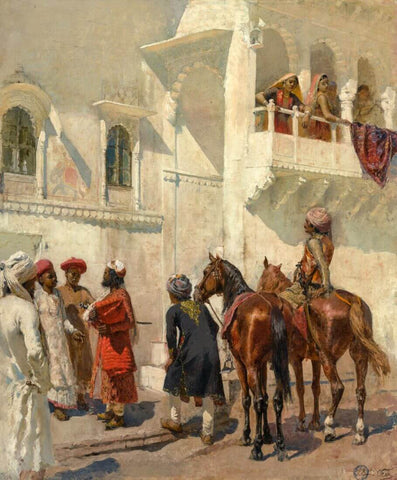 Before The Hunt - Edwin Lord Weeks - Orientalist Indian Art Painting by Edwin Lord Weeks
