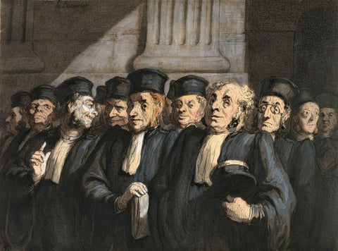 Before The Hearing - Honoré Daumier 1860- Legal Office Art Painting - Posters