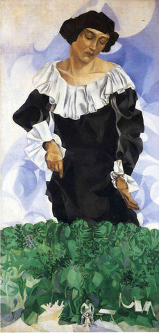 Bella With White Collar (Bella Au Col Blanc) - Marc Chagall - Canvas Prints
