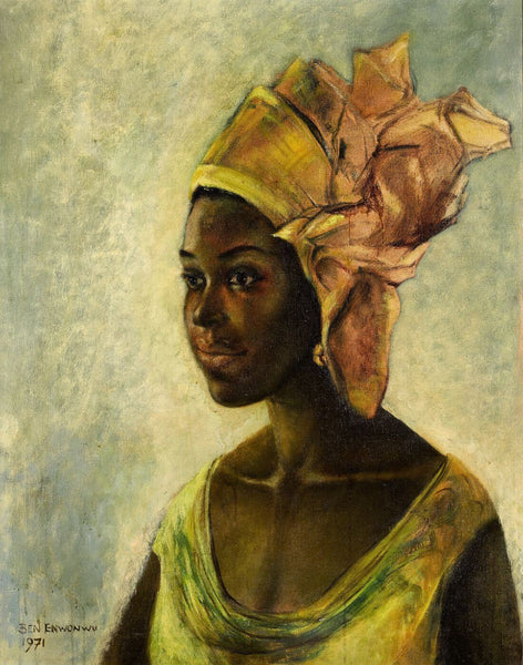 Chirstine Portrait - Ben Enwonwu - African Painting Masterpiece - Framed Prints