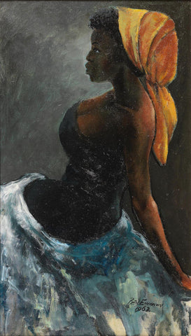 Benedict Enwonwu - The Orange Headscarf - Canvas Prints