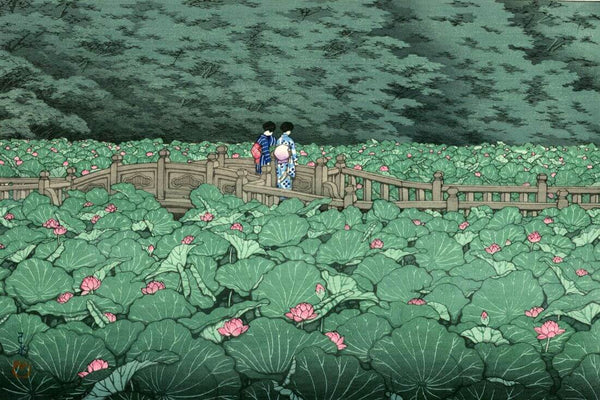 Benten Pond At Shiba - Kawase Hasui - Japanese Okiyo Masterpiece - Framed Prints