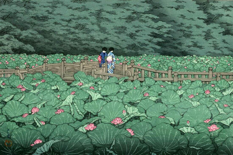 Benten Pond At Shiba - Kawase Hasui - Japanese Okiyo Masterpiece - Canvas Prints