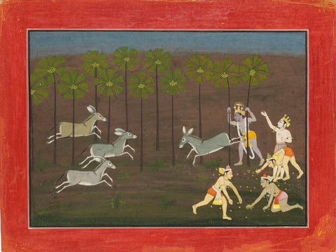 Bhagavata Purana Series -  C.1760 - 1765 -  Vintage Indian Miniature Art Painting - Art Prints