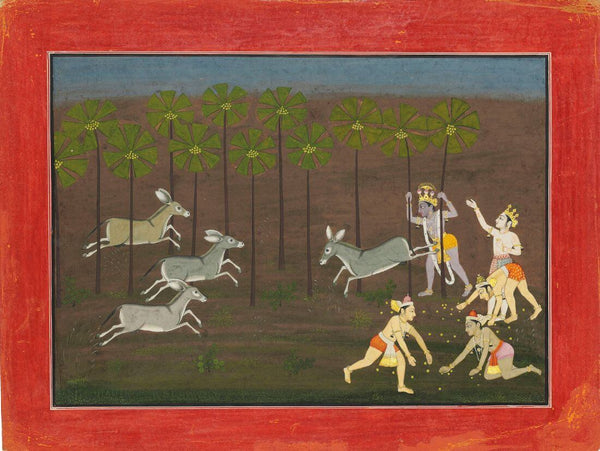 Bhagavata Purana Series -  C.1760 - 1765 -  Vintage Indian Miniature Art Painting - Life Size Posters