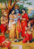 Bharat Milap - Raja Ravi Varma Press - Oleograph Print - Indian Ramayan Art - Framed Prints